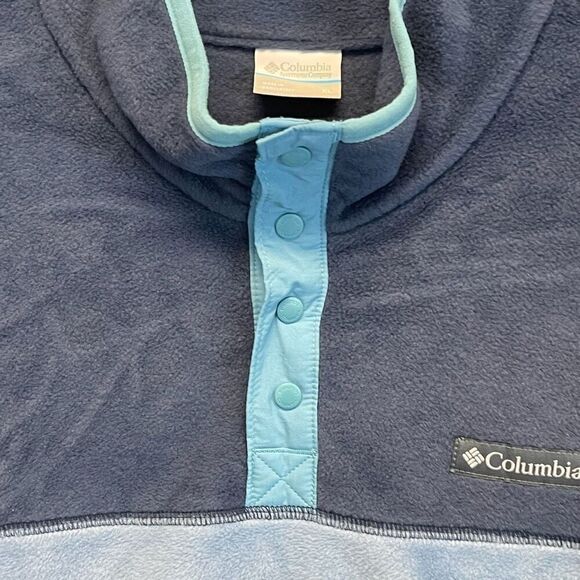 COLUMBIA Sweatshirt Men's XL Blue Steens Mountain Fleece Snap Button Pulllover - Picture 3 of 15